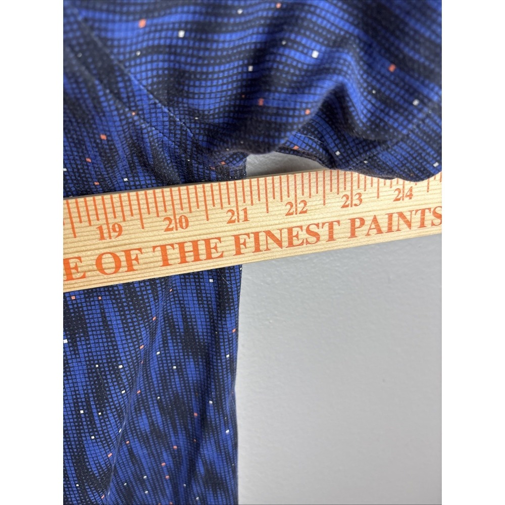 Butter Cloth Short Sleeve Button Up Shirt Size Medium Geometric Print Blue - Picture 8 of 8